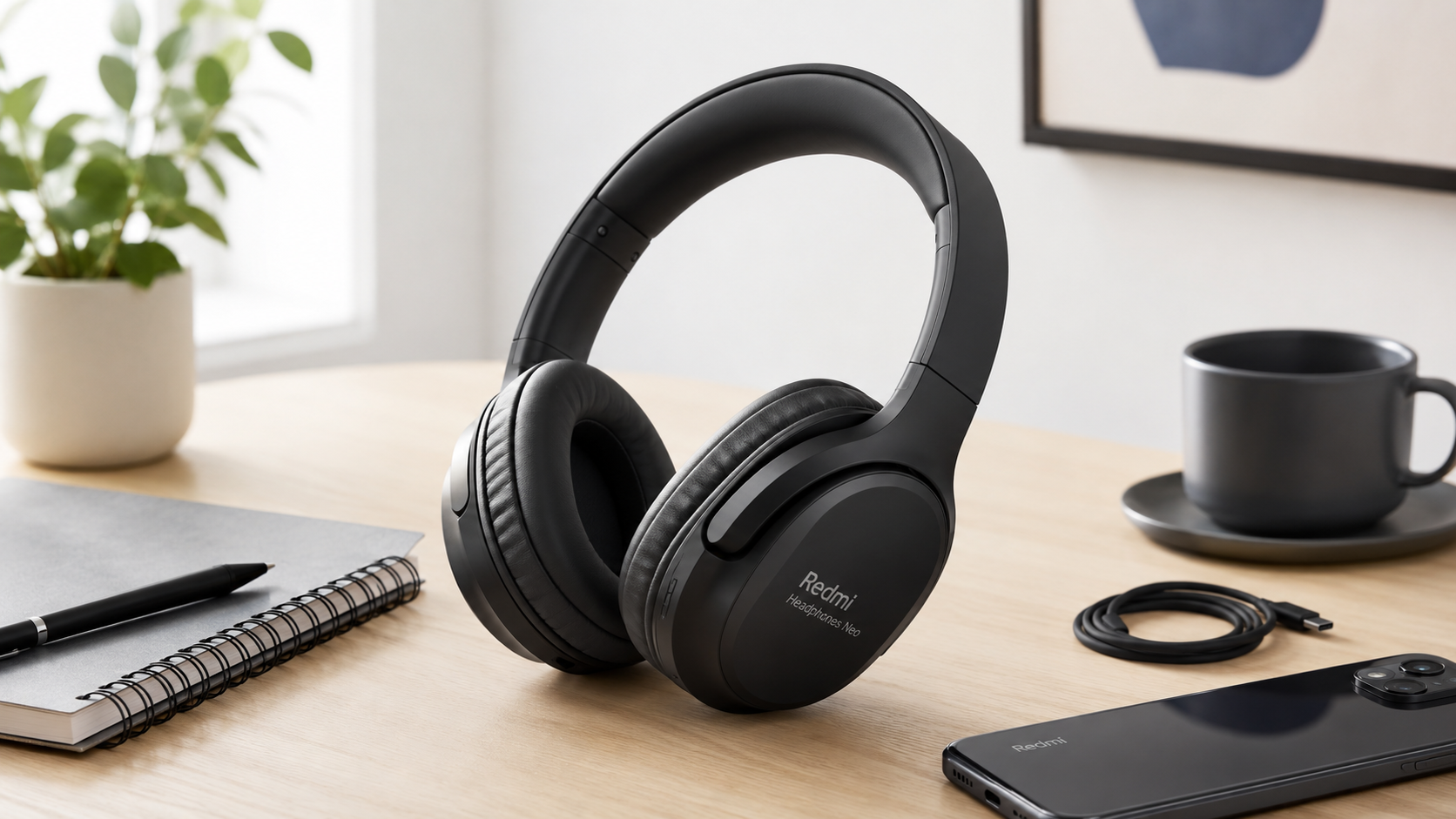 Полноразмерные наушники Redmi Headphones Neo на столе