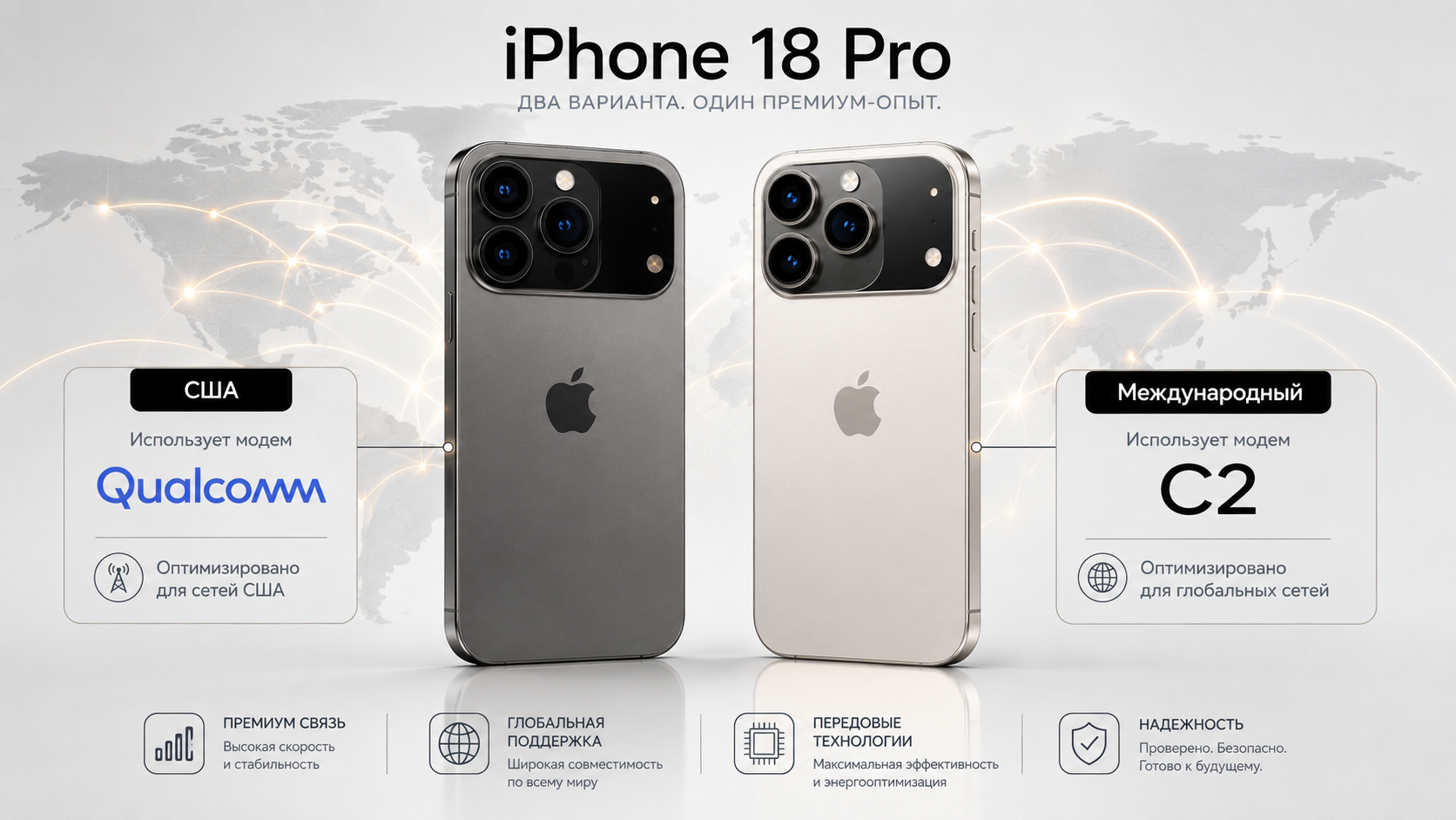 Разные версии iPhone 18 Pro для США и международных рынков