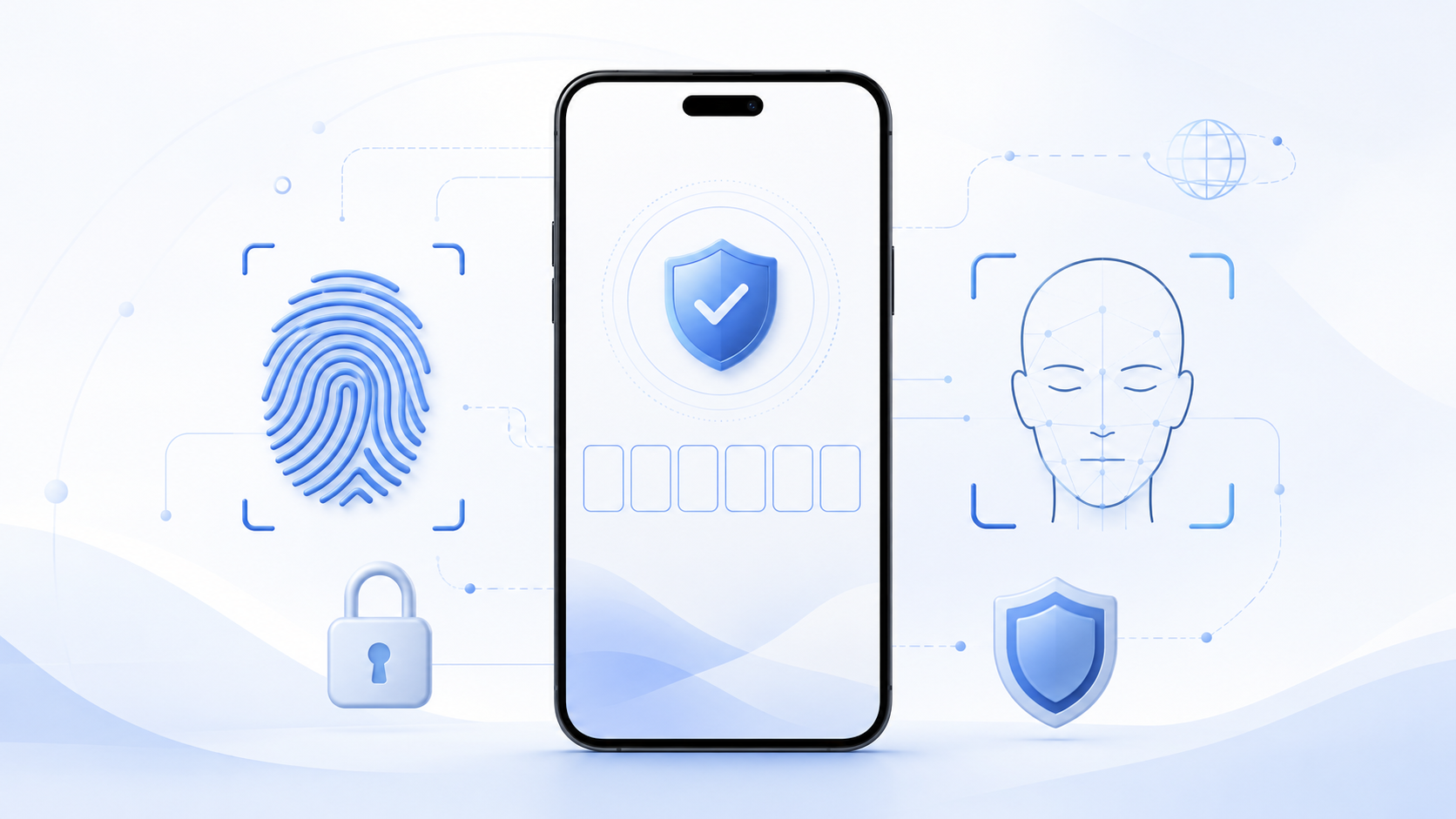 Ввод кода SMS и биометрическая проверка на смартфоне
