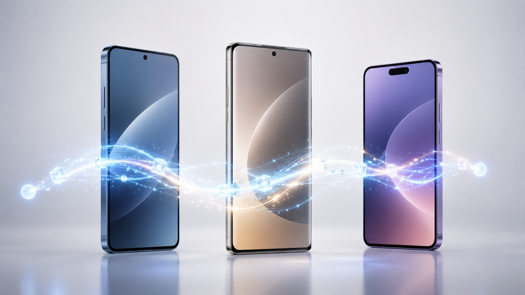 Линейка Android-смартфонов, ожидающих обновление функции передачи файлов.