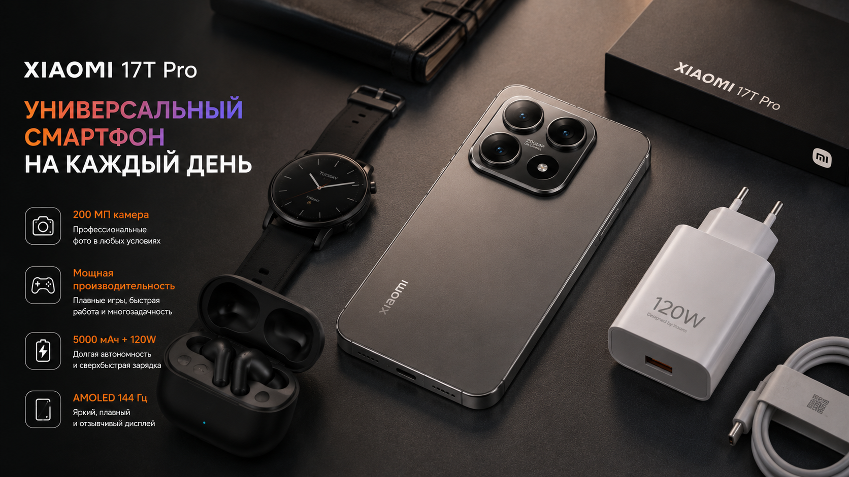Xiaomi 17T Pro с аксессуарами для полного обзора
