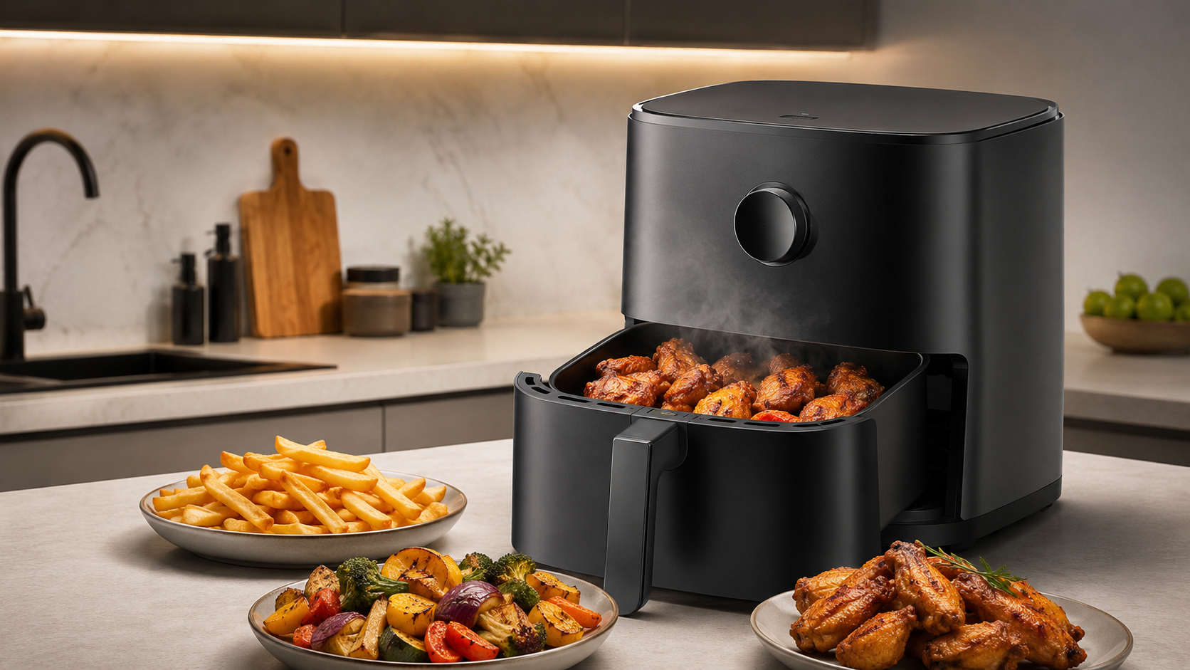 Аэрогриль Xiaomi Air Fryer 6.5L на современной кухне