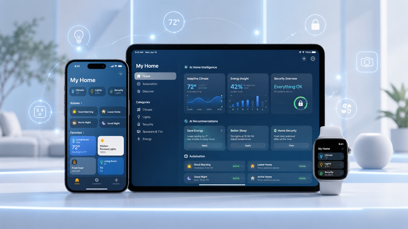 Устройства Apple с ИИ‑функциями Apple Home