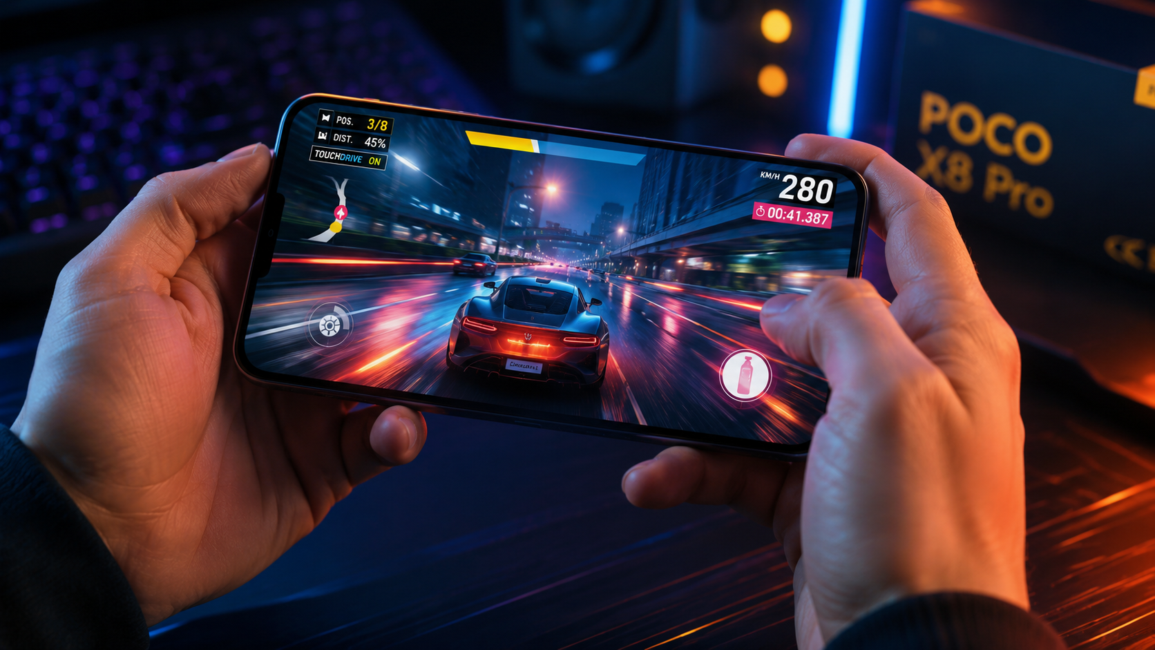 POCO X8 Pro во время мобильной игры